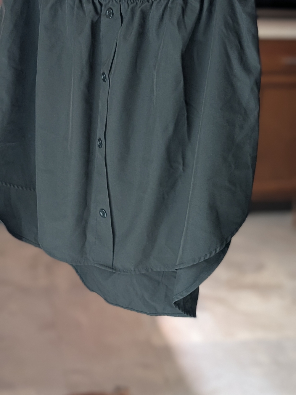 2x Dark Black Button-Front Shirt Extender
